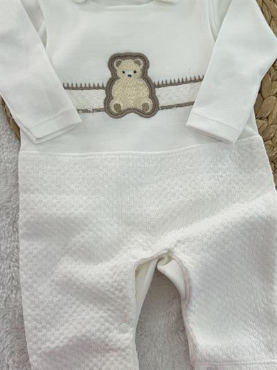 Bear Ayıcık Nakışlı Erkek Bebek Badili Salopet Takım 0-3/3-6/6-9 Ay