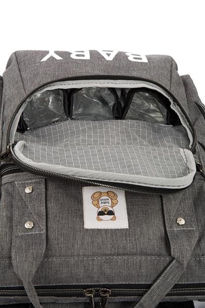 Bebek Bakım Sırt Çantası Termos Bölmeli Metal Kancalı Puset Askı Aparatlı Lüx Model