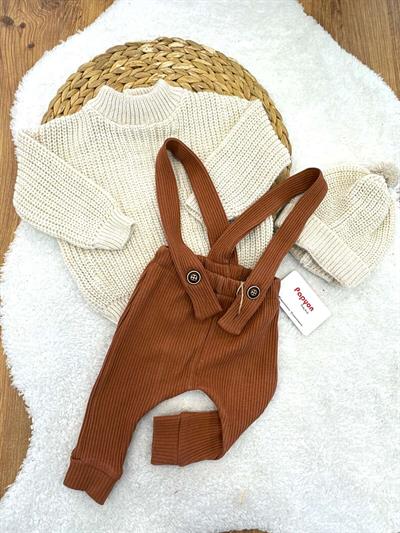 Triko Kazaklı Raporlu Bebek Salopet Takım 3-6/6-9/9-12/12-18 Ay