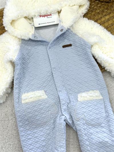 El Cepli Peluş Detaylı Kapşonlu Bebek Tulum (0-3/3-6/6-9/9-12 Ay)