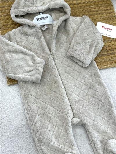 Peluş Kapşonlu Kozmonot Uniseks Bebek Tulum (3-6/6-9/9-12 Ay)