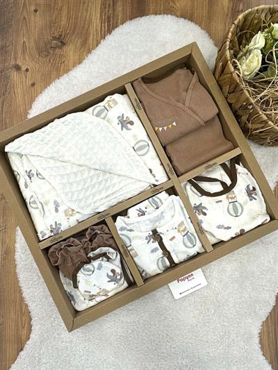 Figürlü Yenidoğan Erkek Bebek Müslin 10lu Hastane Çıkış Seti (Video Açıklamada)