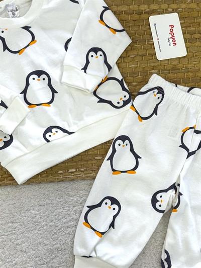 Penguen Desenli Uniseks Bebek 2li Takım (3-6/6-9/9-12/12-18 Ay)