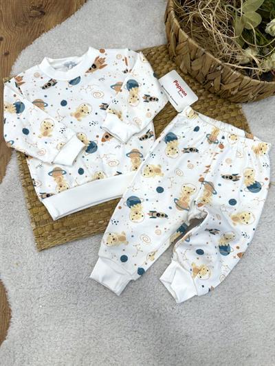 Uzay Desenli Erkek Bebek 2li Takım (3-6/6-9/9-12/12-18 Ay)