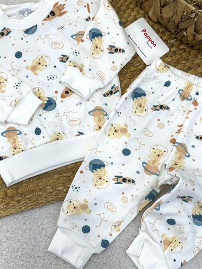 Uzay Desenli Erkek Bebek 2li Takım (3-6/6-9/9-12/12-18 Ay)