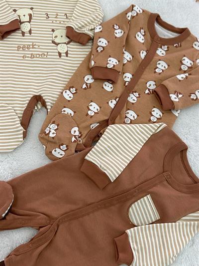 Berlin Panda Uniseks Bebek 3lü Tulum Set 0-3/3-6 Ay