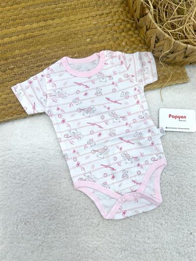 Desenli Yarım Kollu Bebek Çıtçıtlı Badi Zıbın (0-1/1-3/3-6/6-9/9-12 Ay)