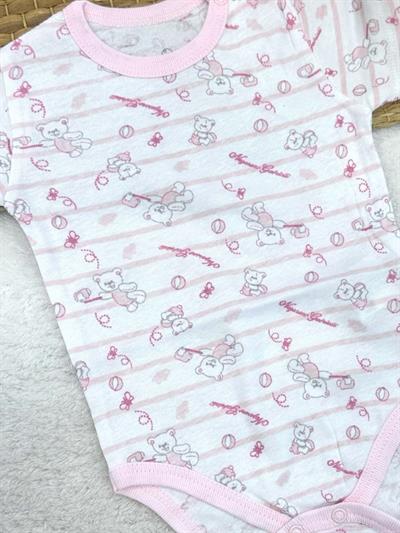 Desenli Yarım Kollu Bebek Çıtçıtlı Badi Zıbın (0-1/1-3/3-6/6-9/9-12 Ay)