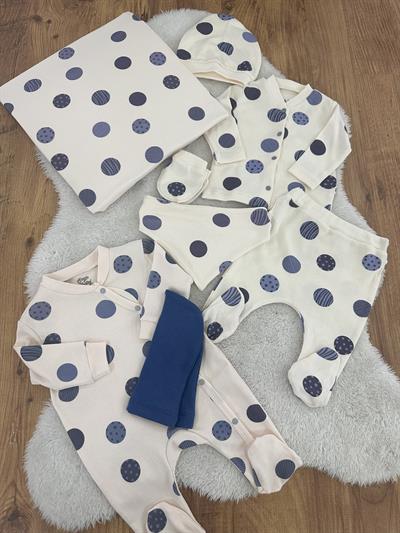 Gezegen Baskılı Organik Unisex Bebek 8li Zıbın Set Hastane Çıkışı
