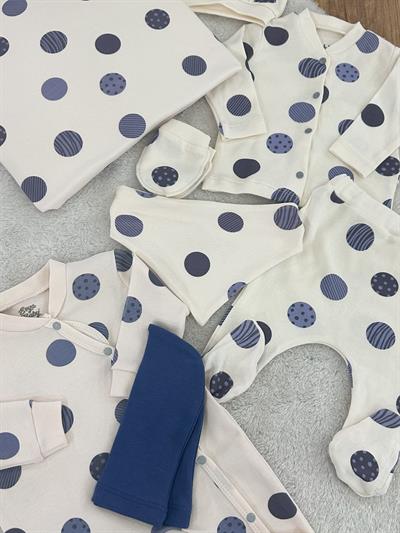 Gezegen Baskılı Organik Unisex Bebek 8li Zıbın Set Hastane Çıkışı