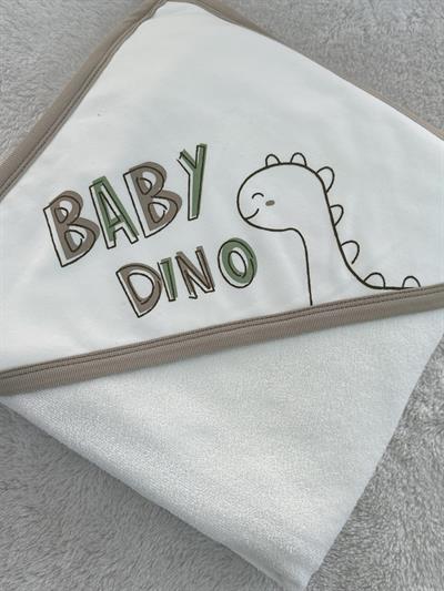 Baby Dino Baskılı Erkek Bebek Havlu 85x100 Cm