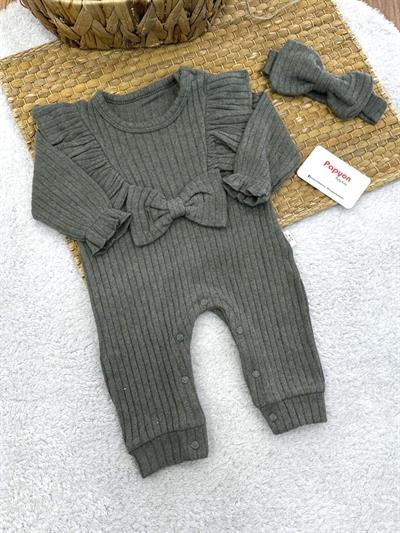 Fırfırlı Fiyonklu Fitilli Kız Bebek Tulum (0-3/3-6/6-9/9-12 Ay)