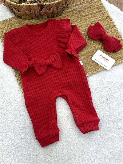 Fırfırlı Fiyonklu Fitilli Kız Bebek Tulum (0-3/3-6/6-9/9-12 Ay)