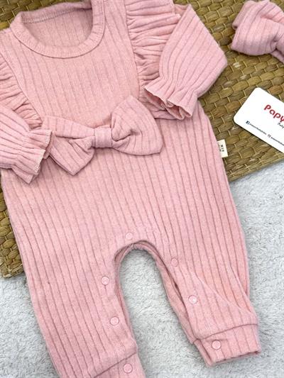Fırfırlı Fiyonklu Fitilli Kız Bebek Tulum (0-3/3-6/6-9/9-12 Ay)