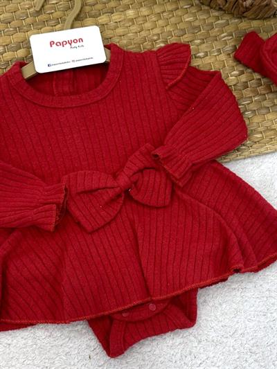 Fiyonklu Fitilli Kız Bebek Romper Badi (3-6/6-9/9-12/12-18 Ay)