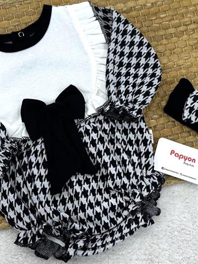 Kazayağı Bandanalı Kız Bebek Romper Badi (3-6/6-9/9-12/12-18 Ay)