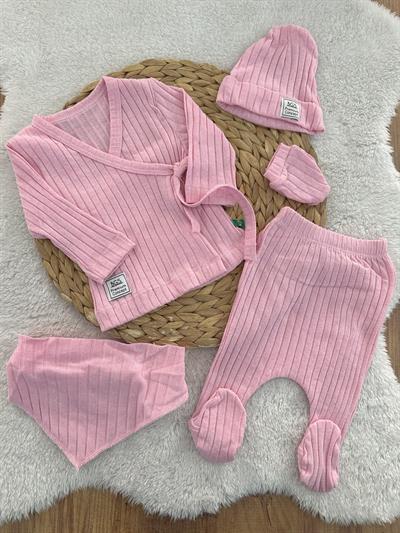 Prematüre Kaşkorse Yenidoğan Kız Bebek 5li Zıbın Set Hastane Çıkışı