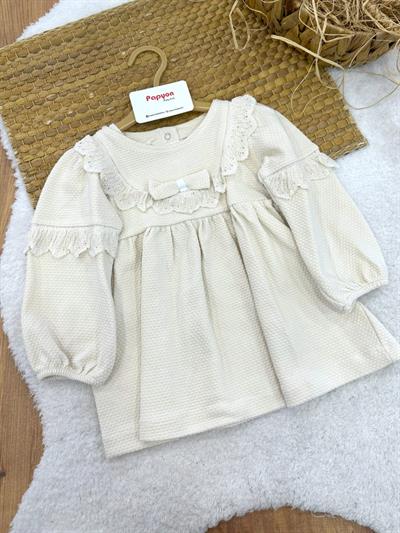 Dantel Detaylı Kız Bebek Kapitone Elbise (6-9/9-12/12-18/18-24 Ay)