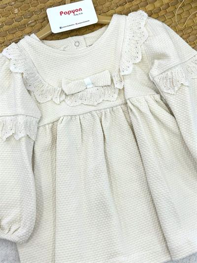 Dantel Detaylı Kız Bebek Kapitone Elbise (6-9/9-12/12-18/18-24 Ay)