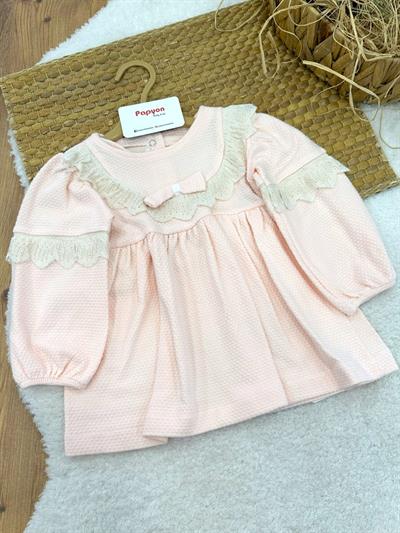 Dantel Detaylı Kız Bebek Kapitone Elbise (6-9/9-12/12-18/18-24 Ay)