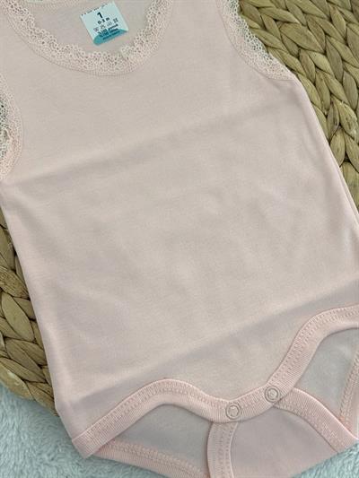 Dantelli Kız Bebek Çıtçıtlı Badi Zıbın 0-3/3-6/6-9/9-12/12-18/18-24 Ay