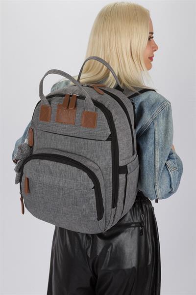 Anne Bebek Bakım Sırt Çantası Biberon Termos Gözlü Puset Askılı