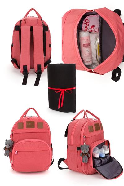 Anne Bebek Bakım Sırt Çantası Biberon Termos Gözlü Puset Askılı