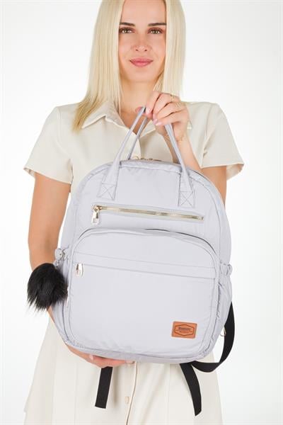 Bondit Kumaş Anne Bebek Bakım Sırt Çantası Biberon Termos Gözlü