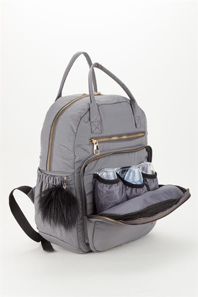 Bondit Kumaş Anne Bebek Bakım Sırt Çantası Biberon Termos Gözlü