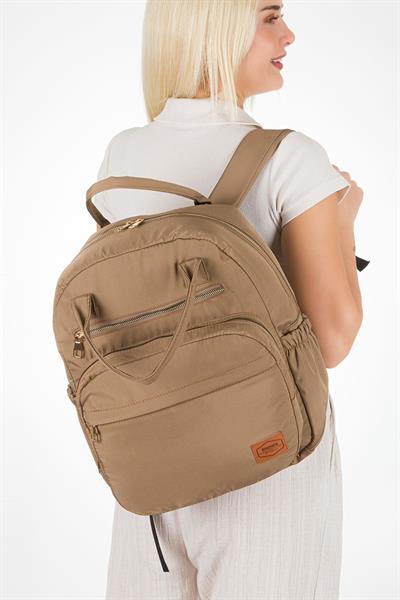 Bondit Kumaş Anne Bebek Bakım Sırt Çantası Biberon Termos Gözlü