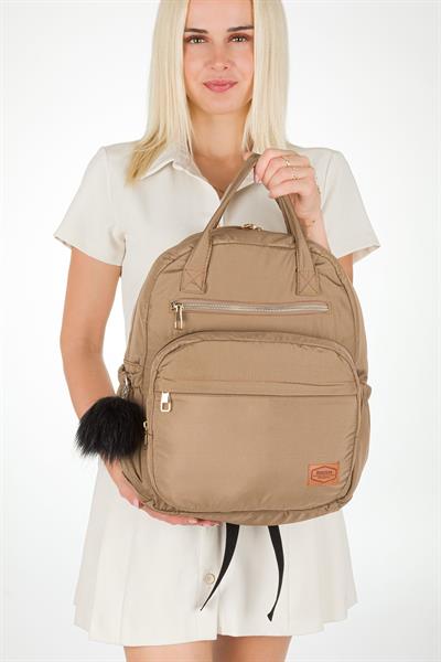 Bondit Kumaş Anne Bebek Bakım Sırt Çantası Biberon Termos Gözlü