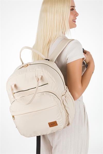 Bondit Kumaş Anne Bebek Bakım Sırt Çantası Biberon Termos Gözlü