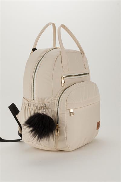 Bondit Kumaş Anne Bebek Bakım Sırt Çantası Biberon Termos Gözlü