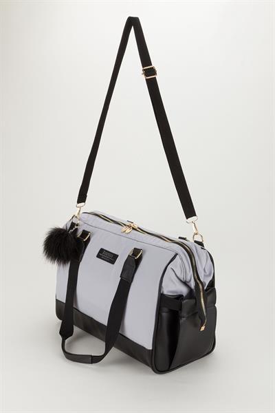 Bondit Suni Deri Kumaş Biberon Termoslu Omuz Askılı Valiz Model Bebek Bakım Çantası