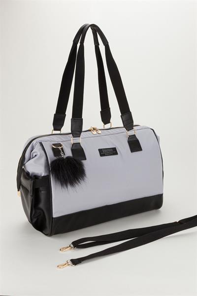 Bondit Suni Deri Kumaş Biberon Termoslu Omuz Askılı Valiz Model Bebek Bakım Çantası