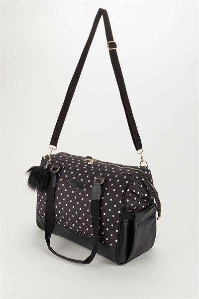 Bondit Suni Deri Kumaş Biberon Termoslu Omuz Askılı Valiz Model Bebek Bakım Çantası