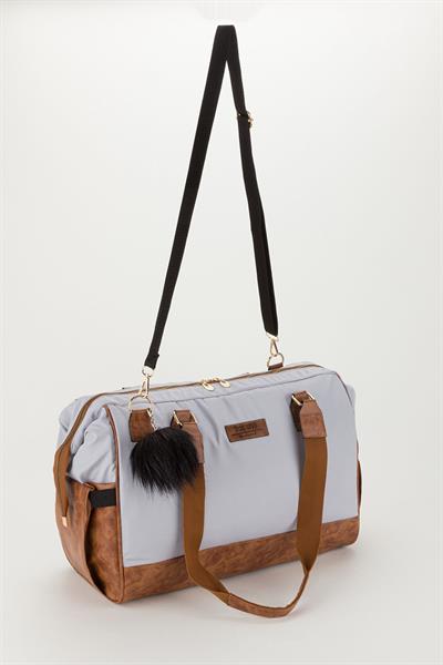 Bondit Suni Deri Kumaş Biberon Termoslu Omuz Askılı Valiz Model Bebek Bakım Çantası