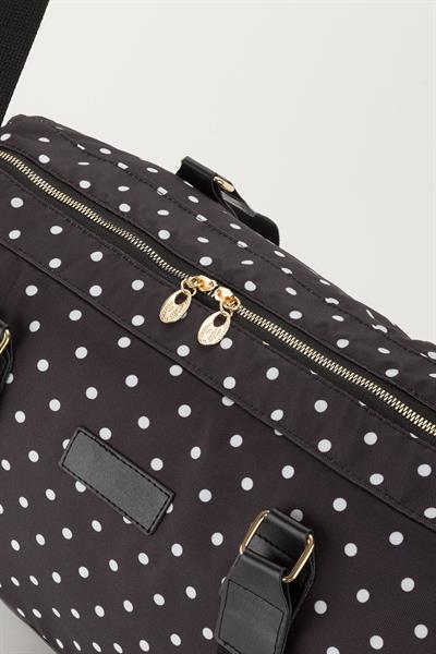 Bondit Suni Deri Kumaş Biberon Termoslu Omuz Askılı Valiz Model Bebek Bakım Çantası