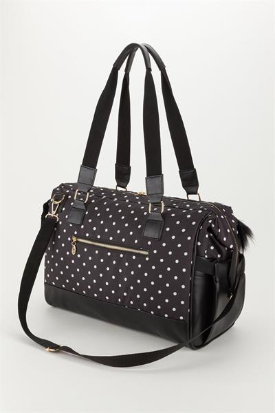 Bondit Suni Deri Kumaş Biberon Termoslu Omuz Askılı Valiz Model Bebek Bakım Çantası