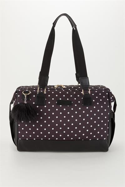 Bondit Suni Deri Kumaş Biberon Termoslu Omuz Askılı Valiz Model Bebek Bakım Çantası