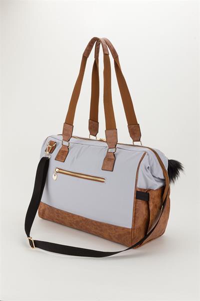 Bondit Suni Deri Kumaş Biberon Termoslu Omuz Askılı Valiz Model Bebek Bakım Çantası