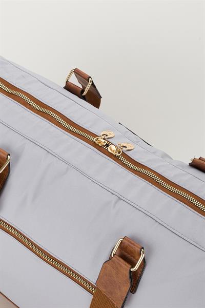 Bondit Suni Deri Kumaş Biberon Termoslu Omuz Askılı Valiz Model Bebek Bakım Çantası