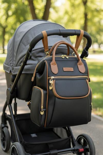 Lüx Suni Deri Bebek Bakım Sırt Çantası