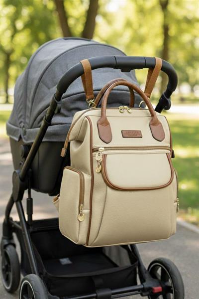 Lüx Suni Deri Bebek Bakım Sırt Çantası
