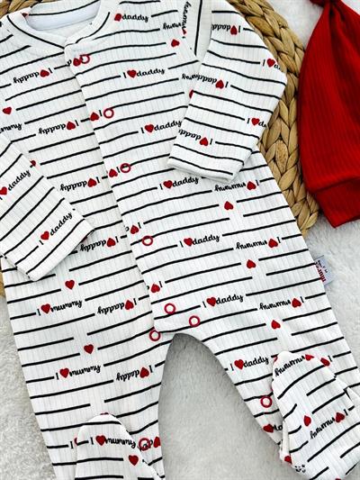 Fitilli I Love Daddy Uniseks Bebek Bere Tulum Set 0-3/3-6/6-9/9-12 Ay