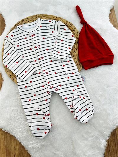 Fitilli I Love Daddy Uniseks Bebek Bere Tulum Set 0-3/3-6/6-9/9-12 Ay