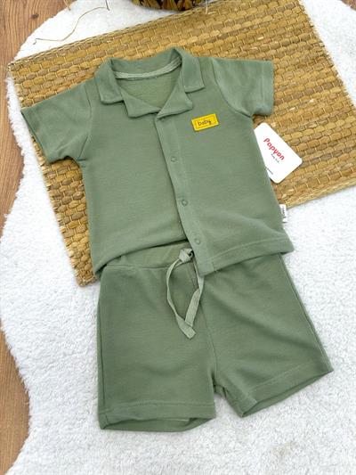 Baby Etiketli Gömlek Şort Erkek Bebek Takım (6-9/9-12/12-18/18-24/24-36 Ay)