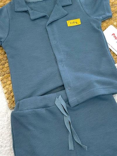 Baby Etiketli Gömlek Şort Erkek Bebek Takım (6-9/9-12/12-18/18-24/24-36 Ay)