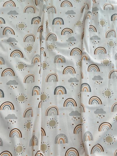 Gökkuşağı Baskılı Çift Kat Organik Penye Bebek Battaniye 90x90 Cm