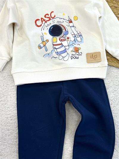 Astronot Baskılı Erkek Bebek 2li Takım (6-9/9-12/12-18/18-24 Ay)
